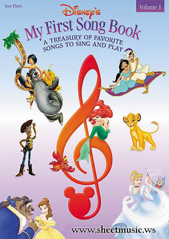 Primera página de la partitura: Mis primeras canciones para piano (Disney) Vol. 1